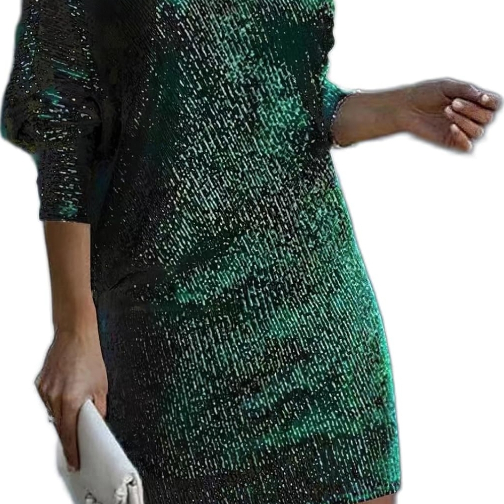 Elegant Green Sequin Dress
